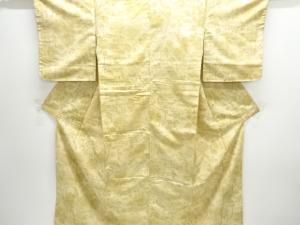 アンティーク　花唐草に鳳凰模様手織り紬着物